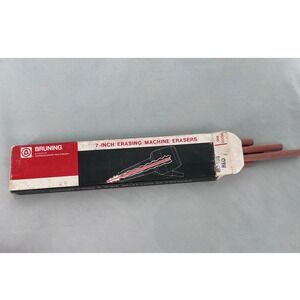 Vintage Bruning 87-556 Red 7-Inch Erasing Machine Eraser Refills Set of 10